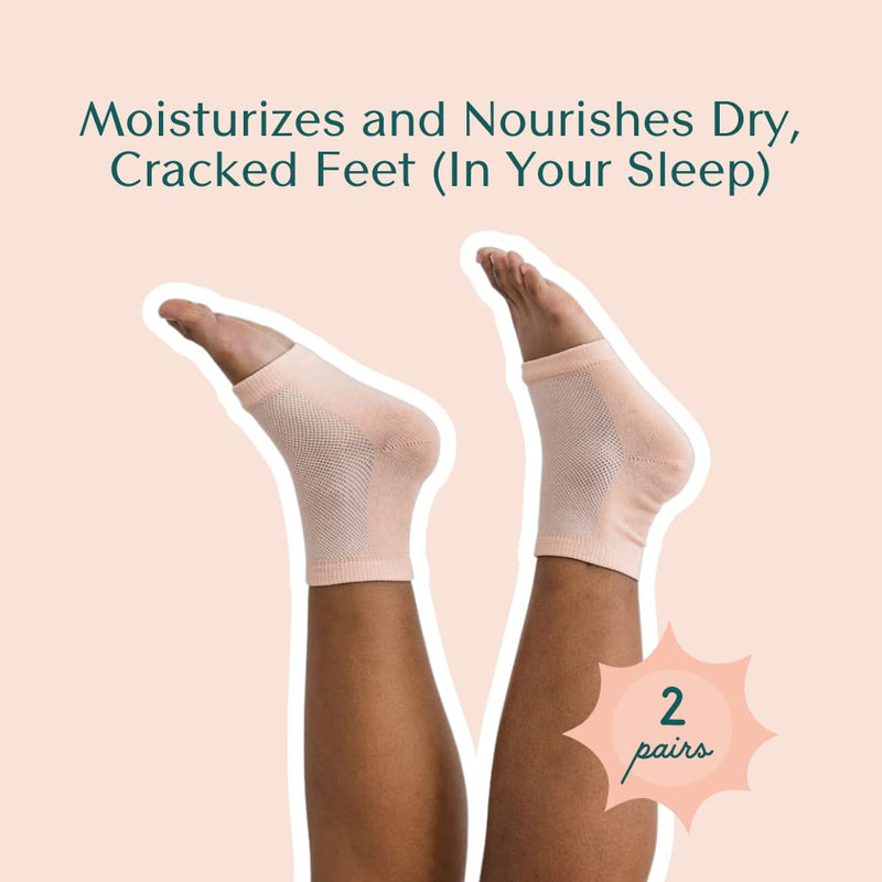 Bare August Oh So Healing Moisturizing Heel Repair Socks - Overnight Spa Sleep Socks with Hydrating Therapy Gel for Softening Dry Cracked Heels - NewNest Australia