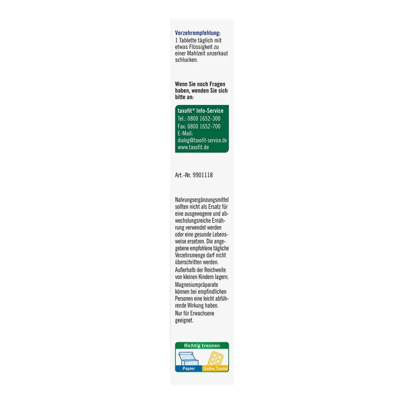 Taxofit Magnesium 400 + potassium depot tablets 30 pieces - NewNest Australia