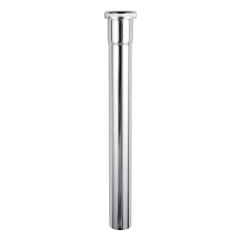 Brass Slip Joint Extension Tube 1-1/4” OD x 12” with Nut and Rubber Washer, P Trap Extension Tube, Sink Drain Tailpiece Tube Extension, Polished Chrome - NewNest Australia