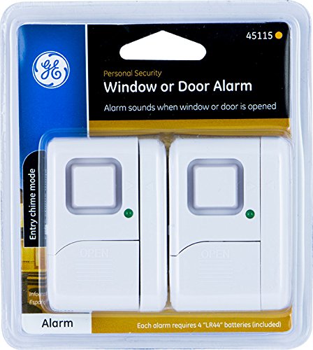 GE 45115 Personal Security Window/Door, 2-Pack, DIY Protection, Burglar Alert, Wireless Chime/Alarm, Easy Installation, Ideal for Home, Garage, Apartment, Dorm, RV and Office, White, 2 Count 2 Pack - NewNest Australia