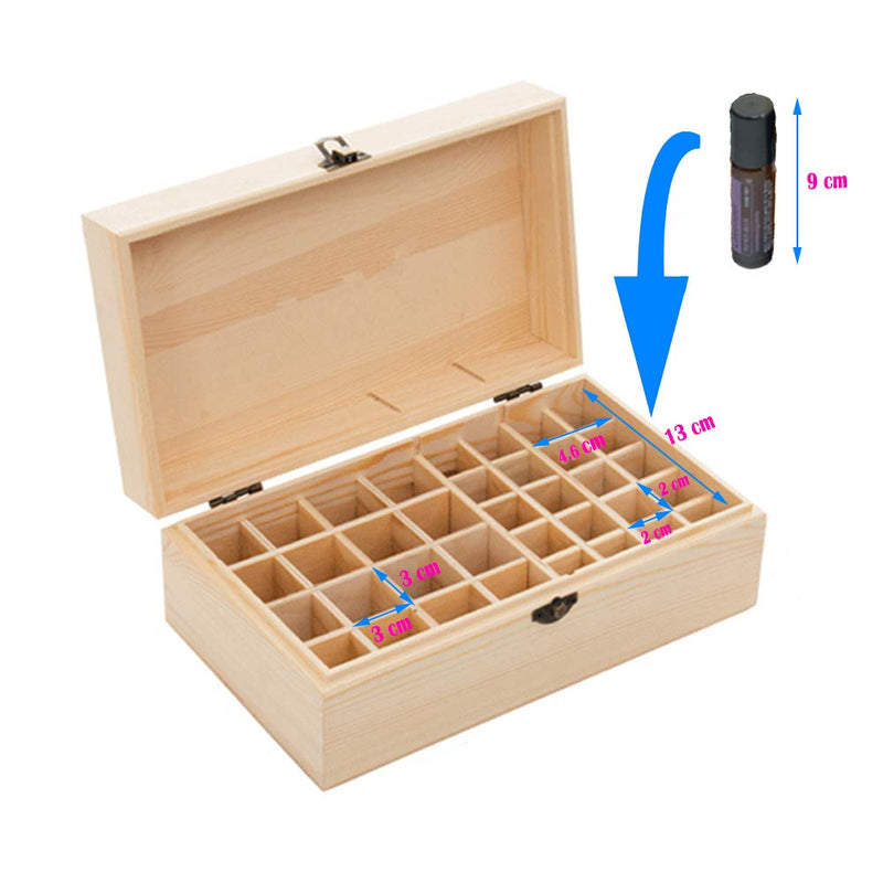 Beunyow 36 Holes Portable Wooden Aromatherapy Gift Box Essential Oils Bottles Box Storage Case Box - Suitable For Nail Polish, Fragrance Oils, Essential Oil, Stain And Lipstick - NewNest Australia
