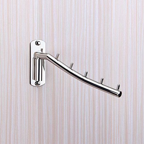 NewNest Australia - Folding Wall Mounted Clothes Hanger Rack Wall Clothes Hanger Stainless Steel Swing Arm Wall Mount Clothes Rack Heavy Duty Drying Coat Hook Clothing Hanging System Closet Storage Organizer - 2Pack 