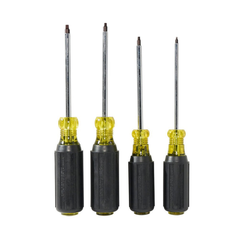 Klein Tools 85664 Screwdriver Set, Square Recess with Color Coded Handles and Heat Treated, Chrome Plated Shafts, 4-Piece - NewNest Australia
