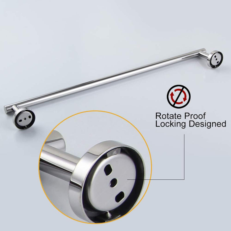 NANA 24-Inch Bath Towel Bar SUS 304 Stainless Steel Towel Holder Modern Bathroom Accessories Wall Mounted, Polished Finish BM8660-G - NewNest Australia