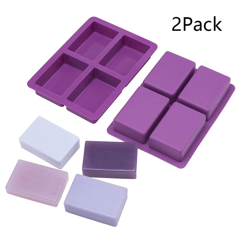 Rectangle Soap Mold (2Pack), Large Size Silicone Soap Mold 5oz , Sturdy and Durable Rectangle Silicone Mold for Soap Making - NewNest Australia