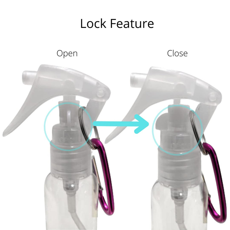 Mini Trigger Spray Bottles With Keychain, Leakproof Airtight Refillable Portable Travel Containers for Medical Alcohol Cosmetics Body Wash Toiletries Essential Oils Cleaning Solutions 4pcs (60ml/2oz each) - NewNest Australia