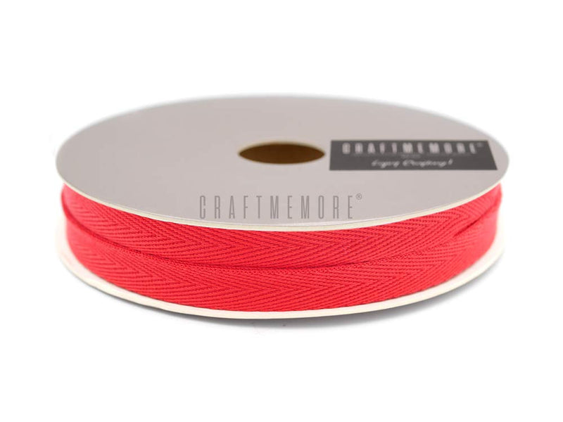 CRAFTMEMORE 3/4 Inch Twill Tape Fabric Ribbons Webbing Herringbone Twill Bias Binding Tape for Clothes Sewing Craft Trim Lace 36 Yards (MP10 Red) MP10 Red - NewNest Australia
