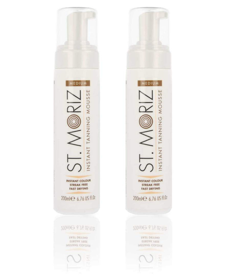 St Moriz Instant Self Tanning Mousse in Medium Tone with Mitt - 2 x 200 ml - NewNest Australia