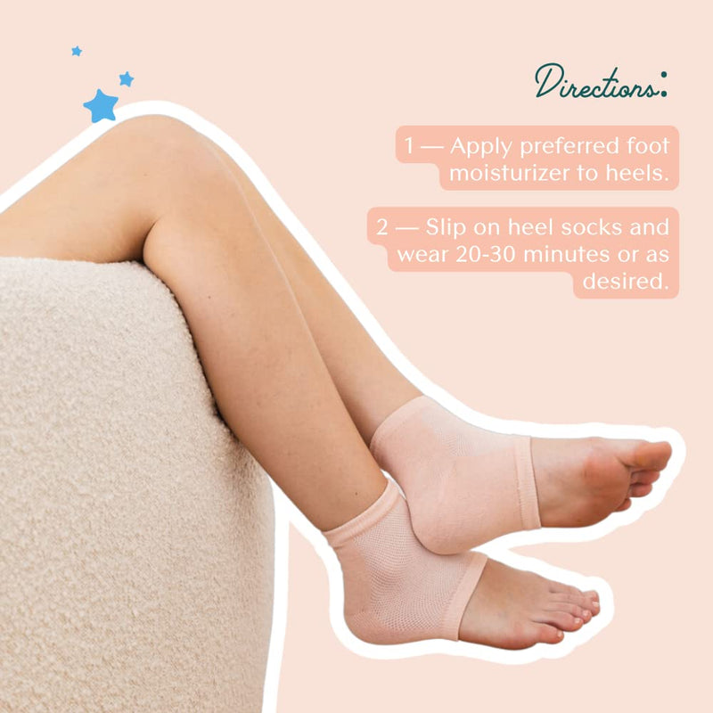 Bare August Oh So Healing Moisturizing Heel Repair Socks - Overnight Spa Sleep Socks with Hydrating Therapy Gel for Softening Dry Cracked Heels - NewNest Australia