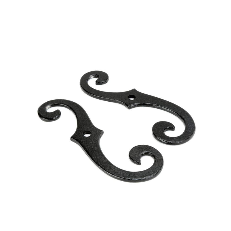 Renovators Supply Black Shutter Dog Holders 6.5 Inches Long Antique Decorative S Style Solid Aluminium Black Rust Resistant Powder Coated External Shutter Tieback Hardware Including Mounting Screws - NewNest Australia