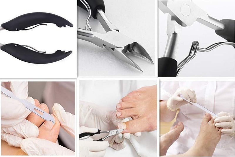 Toe Nail Clipper for Ingrown or Thick Toenails, Toenails Trimmer and Professional Podiatrist Toenail Nipper for Seniors with Surgical Stainless Steel Surper Sharp Blades Lighter Soft Handle Black - NewNest Australia