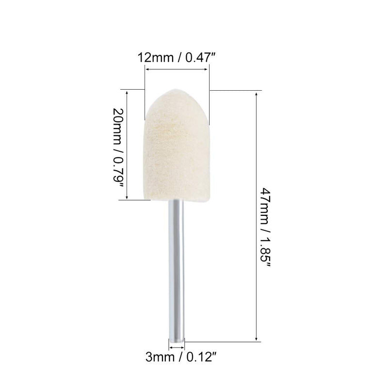 uxcell 12mm Wool Felt Mounted Points Tapered Polishing Bits Burrs Buffing Wheels Grinding Head with 1/8" Shank 24 Pcs - NewNest Australia