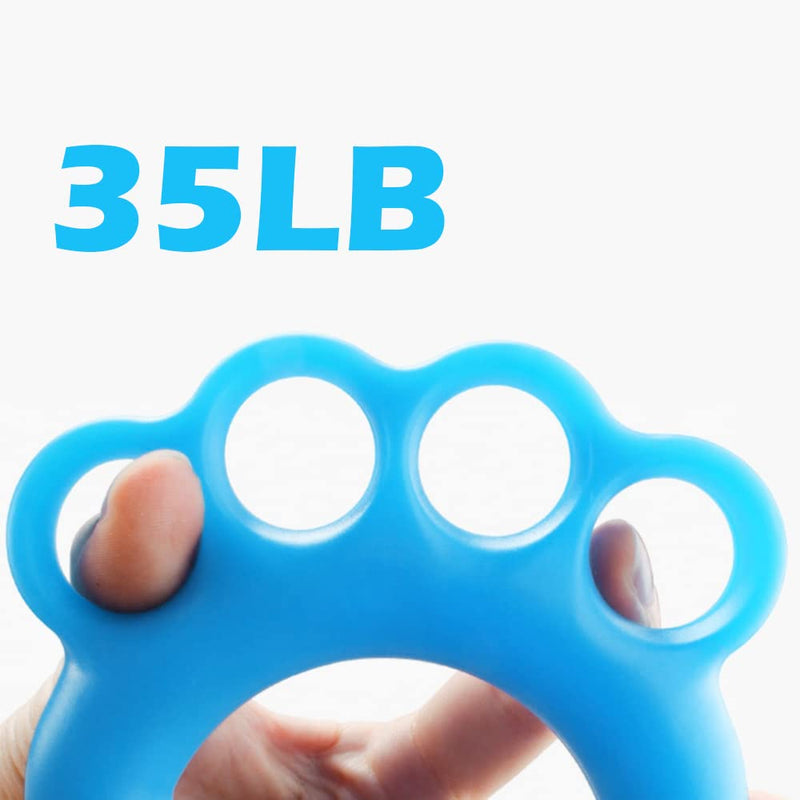 2pcs Blue Hand Exercise Ball Finger Strengthener Exerciser 4 Finger Grip Silicone Grip Strengthener for Elderly and Arthritis Relieve Wrist Pain - NewNest Australia