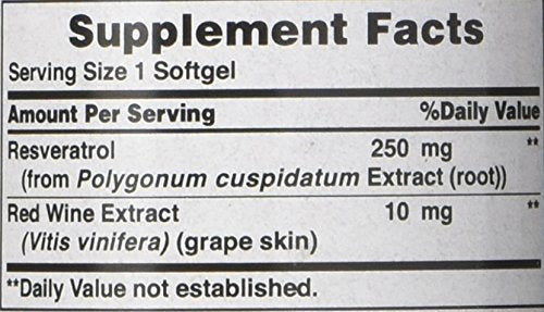 Puritans Pride Resveratrol 250 mg, 60 Count 60 Count (Pack of 1) - NewNest Australia