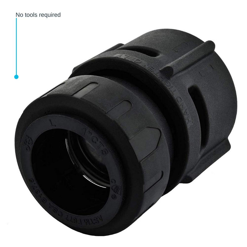 John Guest PSEI62363AE-L ProLock Push-fit Female Connector, Push-to-Connect, 1 CTS x 1 1/4 NPS, Black - NewNest Australia