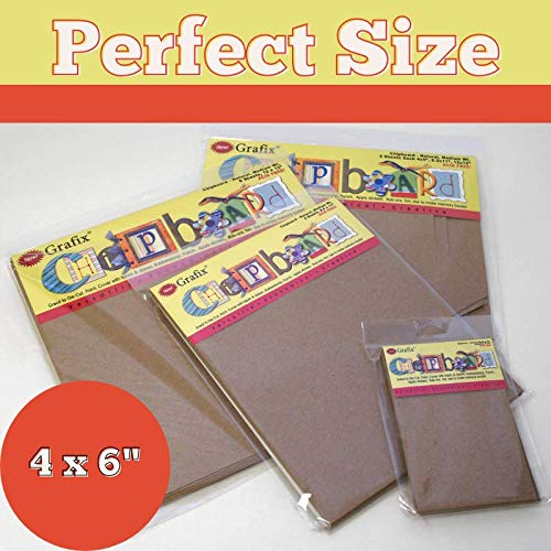 Grafix Medium Weight 4 x 6”, Natural Pack of 25 – Acid-Free 0.055” Chipboard Sheets, Create Three-Dimensional Embellishments for Cards, Papercrafts, Mixed Media, Home Décor, 25 Count - NewNest Australia