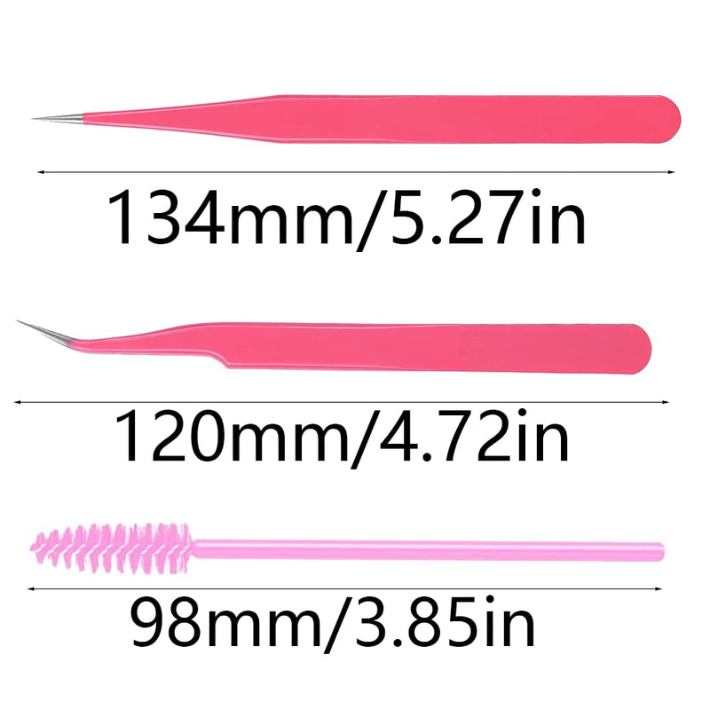 2 Pieces Eyelash Tweezers And 1 Eyelash Brush, Eyelash Tweezers Set Made Of Stainless Steel, Straight Tweezers And Curved Tweezers, Professional Tweezers For Eyelash Extensions - NewNest Australia