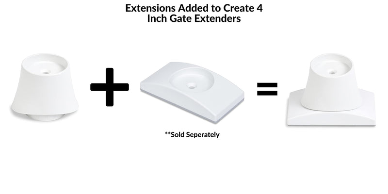 Wall Nanny 4 Inch Extension Accessories for Baby Gate (Made in USA) Connect Extensions to Wall Nanny's and Add 4 Inches in Length to Baby Gates - 4 Pack - NewNest Australia