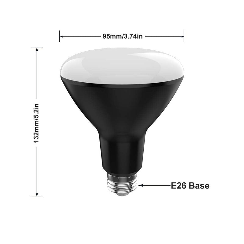 LED UV Black Light Bulbs 15W(100w Equivalent) BR30 E26 Medium Base, UVA Level, 385-410nm, Glow-in-The-Dark UV Blacklight for Body Paints, Fluorescent Posters, Wedding Party(2 Pack) - NewNest Australia