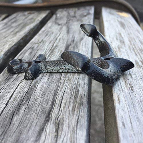 NewNest Australia - storeka Nautical Cast Iron Ship Anchor Weathered Nautical Wall Hooks Coat Hook, Screws Included (5 PCS) 5 PCS 