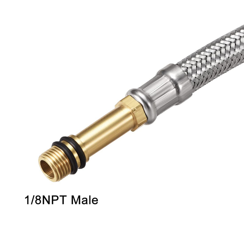 uxcell Faucet Supply Line Connector G1/2 Female X M10x1.0 Male 31 Inch Length 304 Stainless Steel Hose 2Pcs - NewNest Australia