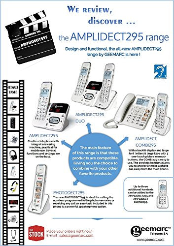 Geemarc Amplidect 295 HS - Additional Handset for Geemarc Amplidect 295 Range with Extra Large Buttons - Main Base Unit Required - Low to Medium Hearing Loss - Hearing Aid Compatible - UK Version - NewNest Australia