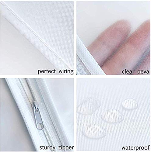 NewNest Australia - Clear Hanging Garment Bag with Study Zipper Plastic Clothing Dust Cover Closet Suit Protector Storage Bags White 4pcs 4 Pack Mix White Zipper 