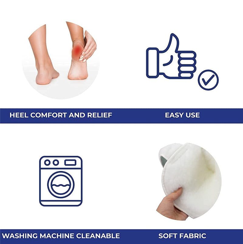 Mobiclinic, Anti-Decubitus Heel Pad, Left, Elbow, Heel, European Brand, Pressure Relief Pad, Anti-Decubitus Heel Cushion, One Size, Adjustable, Washable, Colour: White - NewNest Australia