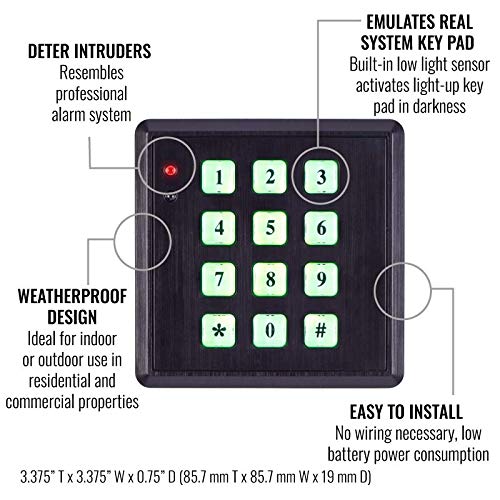 SABRE HS-FSKP Key Pad with Built-in Low Light Sensor – fake security keypad, Black - NewNest Australia