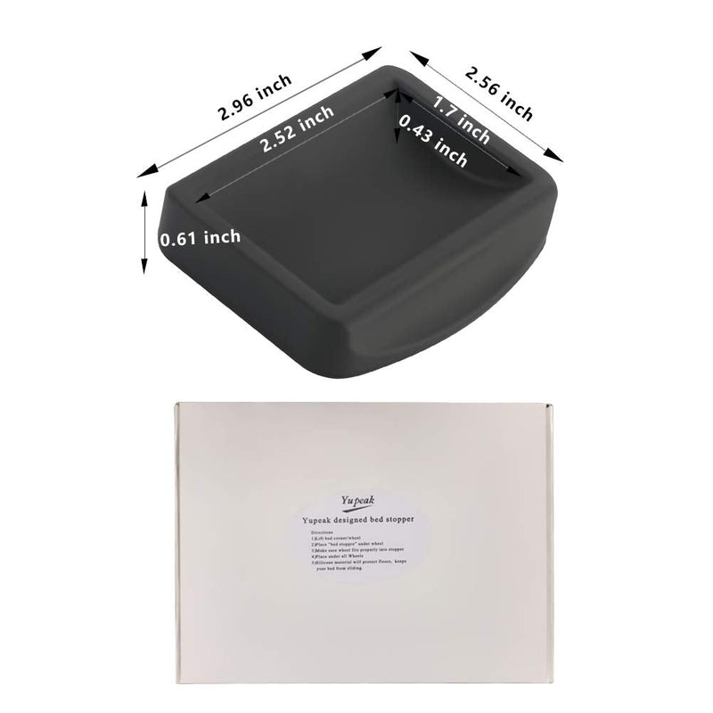 Yupeak Bed Stopper & Furniture Stopper – Caster Cups fits to All Wheels of Furniture, Sofas, Beds, Chairs – Furniture Cups Made up of Solid Silicone and Prevents Scratches (4 Pack（Black）) 4 Pack（black） - NewNest Australia