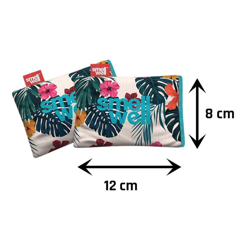 SmellWell Odour Eliminating Air Purifying Bags (2 Pack | 100g) Activated Bamboo Charcoal Air Freshener for use from Gym to Car to Home (Hawaii Floral, Original) - NewNest Australia