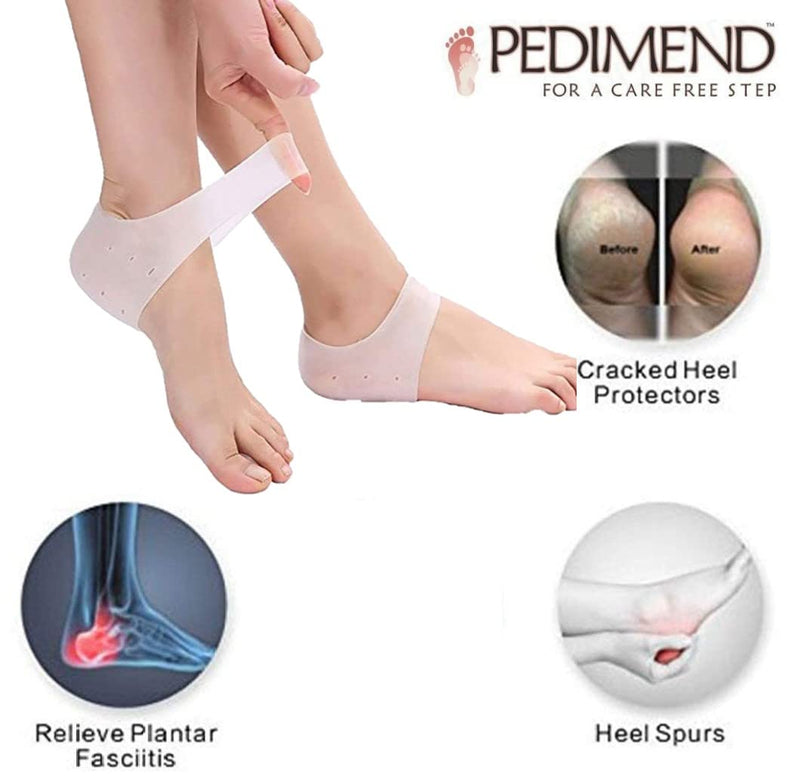 Pedimend Silicone Gel Moisturizing Heel Socks with Hole (3PAIR) - Ankle Moisturizing Pain Relief Cushion/Heel Protector for Cracked Foot/Treat Plantar Fasciitis, Heel Spurs, Heel Pain - Foot Care - NewNest Australia