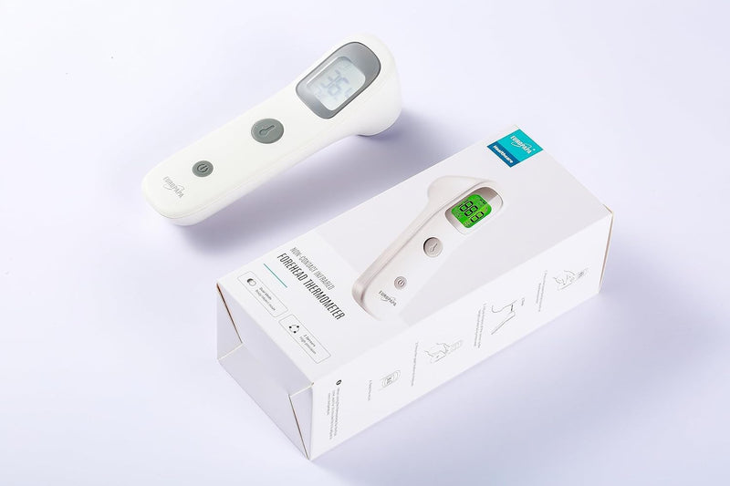 EUROPAPA fever thermometer for babies, children, adults, infrared forehead thermometer with fever alarm, °C/°F switch, 30-fold measured value memory (green) VP-T1-green - NewNest Australia