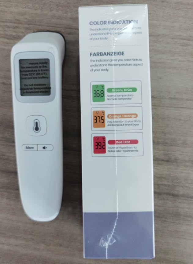 Fever Thermometer Contactless Forehead Thermometer, Digital Infrared Thermometer for Babies and Adults with Instant Accurate Readings, Fever Alarm, LCD Display and 35 Memory Recall (Cream) Cream - NewNest Australia