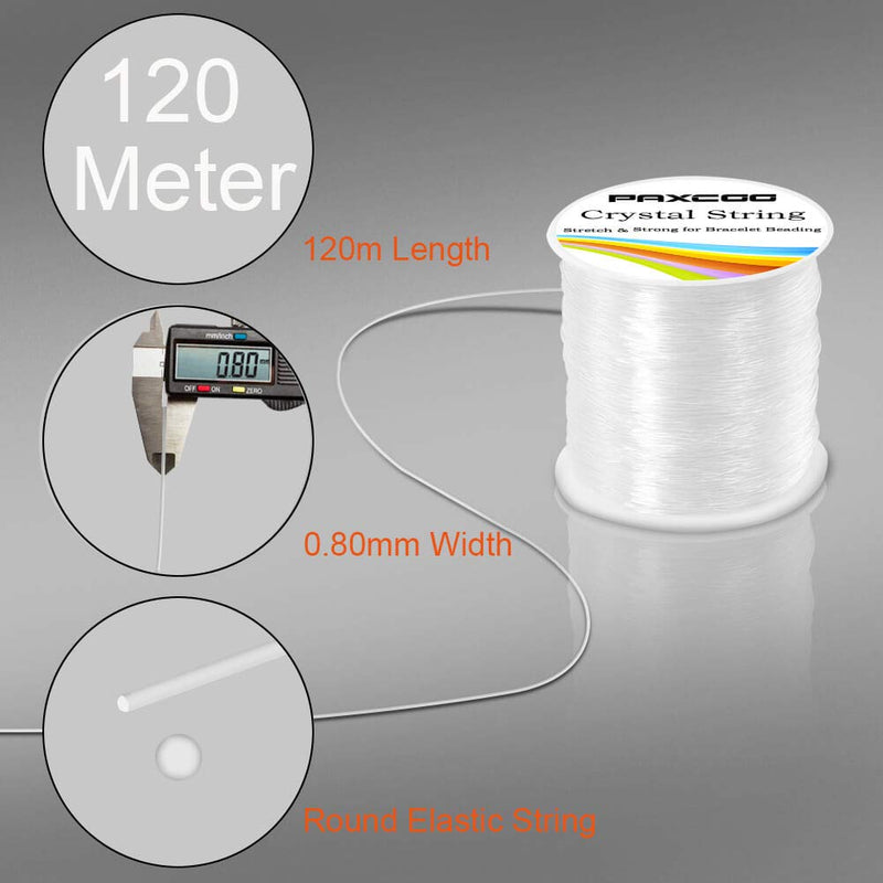 Paxcoo 0.8mm Elastic String, Stretchy Bracelet String Crystal String Bead Cord for Bracelet, Beading and Jewelry Making (120m) - NewNest Australia
