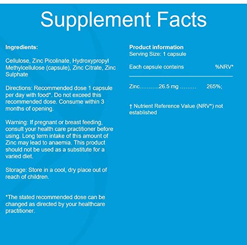 Triple Zinc Complex by Metabolics | Supporting A Healthy Immune System | Zinc Supplement Containing Zinc Picolinate, Zinc Citrate & Zinc Sulfate | 26.5mg Per Capsule — Additive Free - NewNest Australia