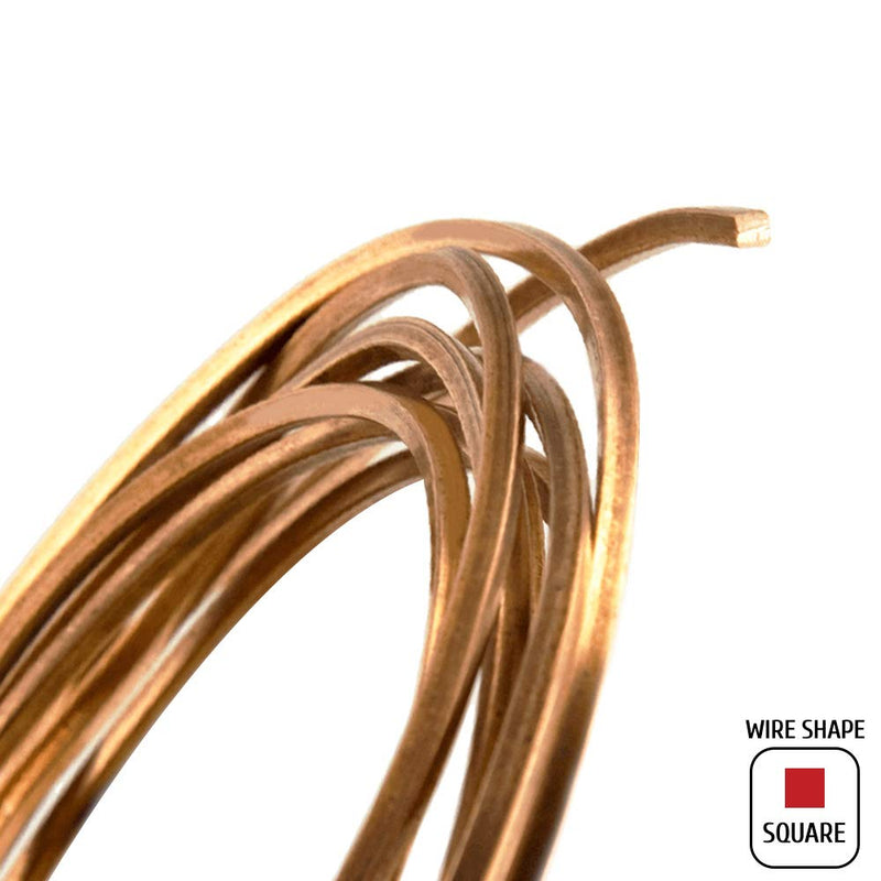 Solid Bare Copper Wire Square, Bright, Dead Soft, 25 Feet, 14 Gauge 14 GA Dead Soft - 25 FT - NewNest Australia