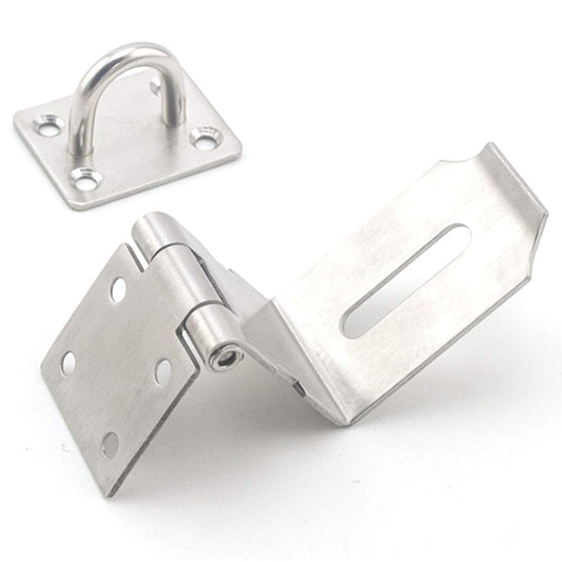 Right Angle Padlock Hasp, Tiberham Stainless Steel 90 Degree Hasp and Staple with Screws, Heavy Duty Door Clasp Gate Lock Shed Latch Padlock Staple for Doors and Windows - NewNest Australia