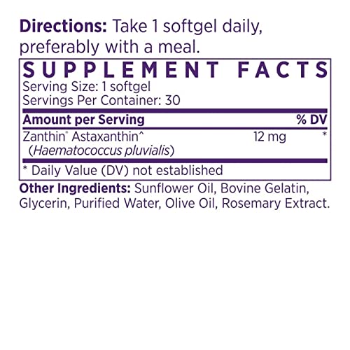 NAOMI Astaxanthin Extra Strength 12 mg Softgel, Joint, Eye, Skin, and Brain Health Supplement for Immune Support, Sports Nutrition and Muscle Recovery, 30 Softgels, Non-GMO - NewNest Australia