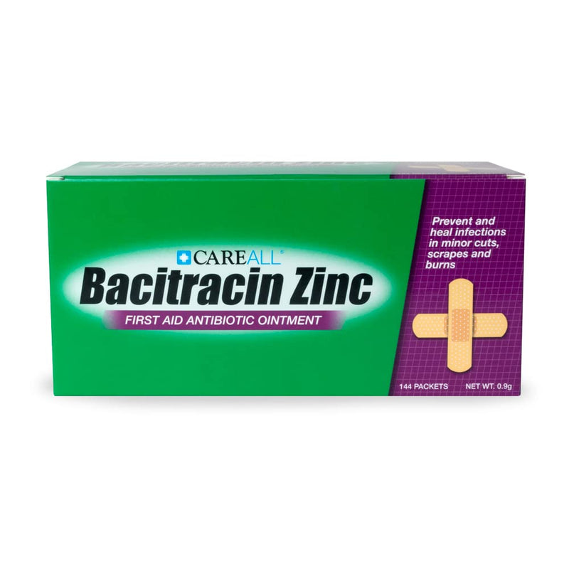 (144 Pack) CareALL Bacitracin Antibiotic Zinc Ointment 0.9gr Foil Packet. First Aid Ointment to Prevent and heal infections for Minor cuts, scrapes and Burns. - NewNest Australia