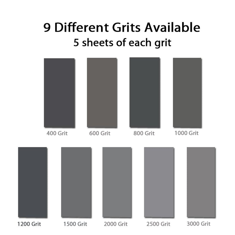 45Pcs Wet Dry Sandpaper, 400/600/ 800/1000/ 1200/1500/ 2000/2500/ 3000 Grit Assorted Sanding Sheets for Automotive Polishing, Metal Sanding, Wood Furniture Finishing, 9 x 3.6 Inch by BAISDY - NewNest Australia
