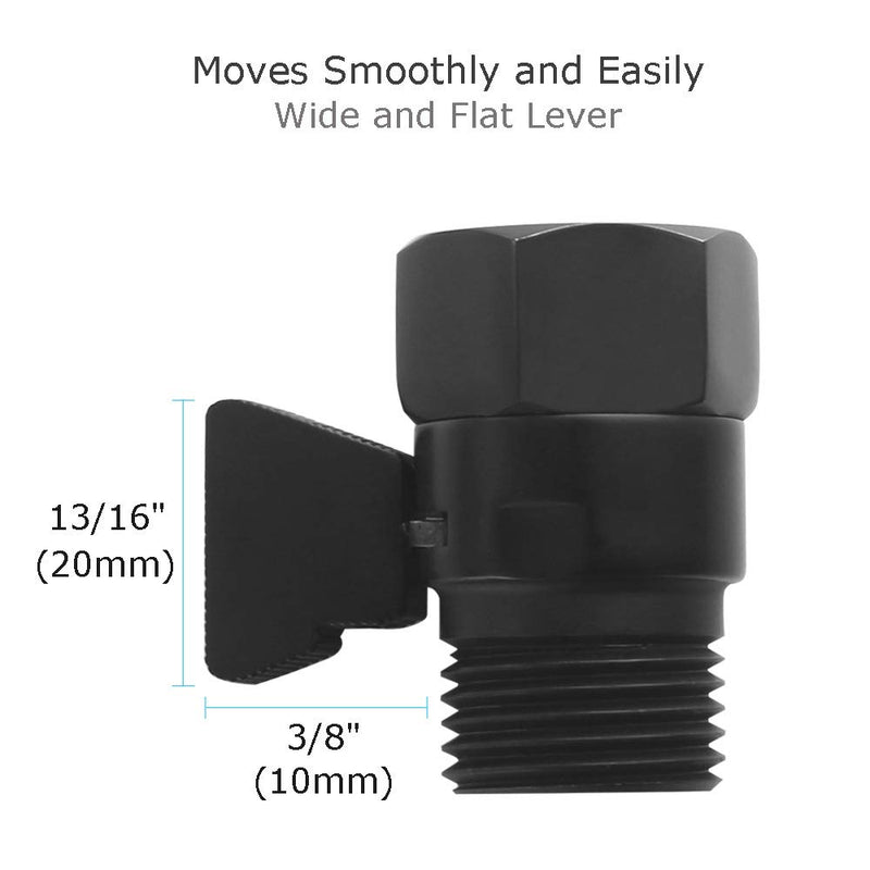 Water Flow Control Valve, Angle Simple Brass Shut Off Valve for Handheld Shower, Water Volume Adjust Valve, Shower Head Flow Control Valve, Water Pressure Regulator, Matte Black - NewNest Australia