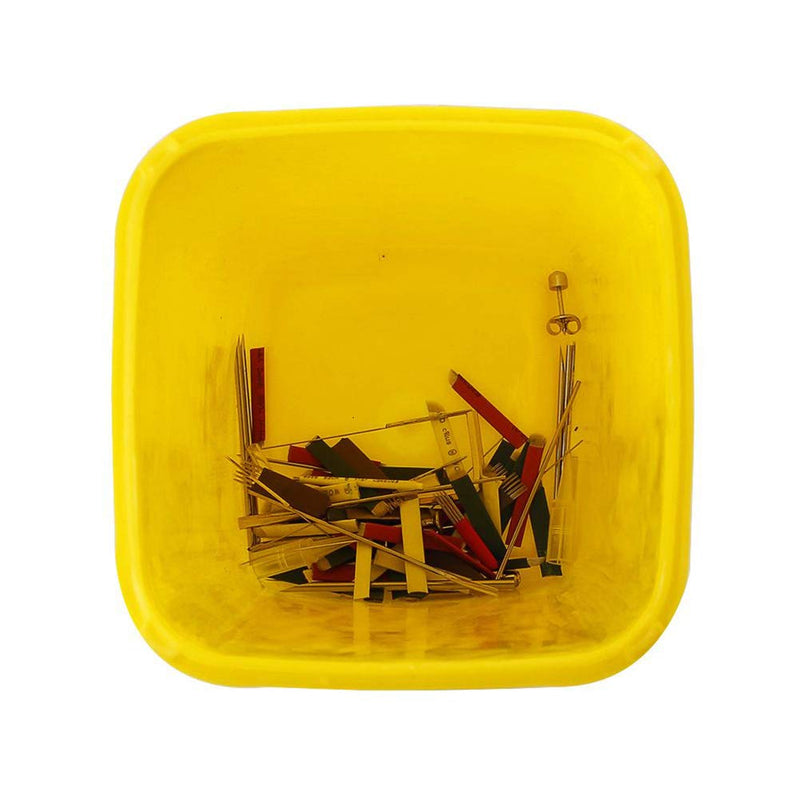 Supvox Syringe Bucket Sharps Container Box Waste Bin Needle Disposal Container with Lid for Tattoo Medical (Yellow) - NewNest Australia