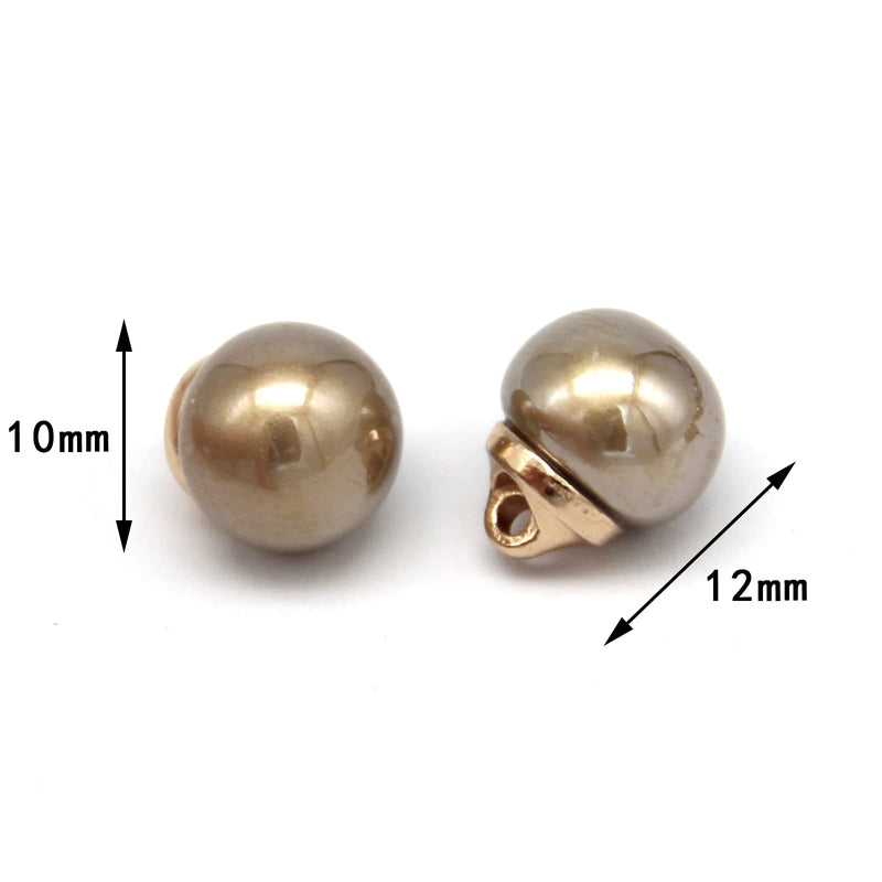 USOSOU 10mm Round Beige Faux Pearl Buttons with Gold Metal Shank, for Clothes, Shirts, Skirts, Wedding Dresses, DIY Crafts, Handmade Sewing Accessories(20pcs 10mm(3/8”)) - NewNest Australia