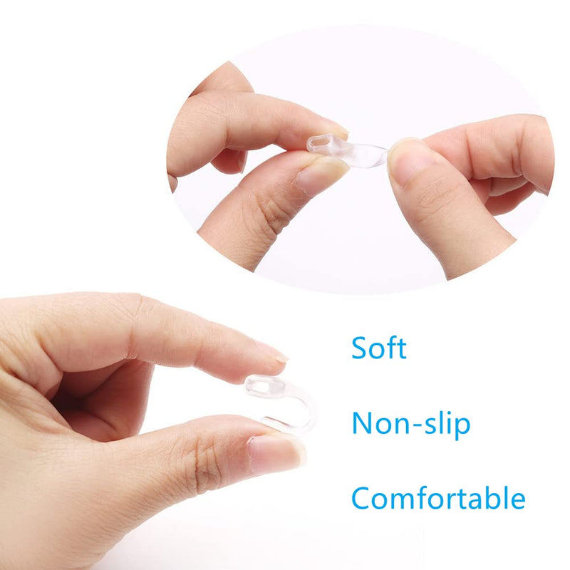 NORHOR anti-slip holder for glasses temple set - 6 pairs of ear hooks, silicone hooks for glasses - silicone anti-slip covers for glasses, sunglasses, transparent, 6 pairs - NewNest Australia