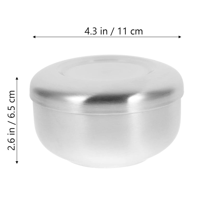 DECHOUS Stainless Steel Men Shaving Soap Bowl with Lid Useful Shaving Cream Soap Bowl Practical Mill Shaving Bowl for Home Bathroom (Silver) - NewNest Australia