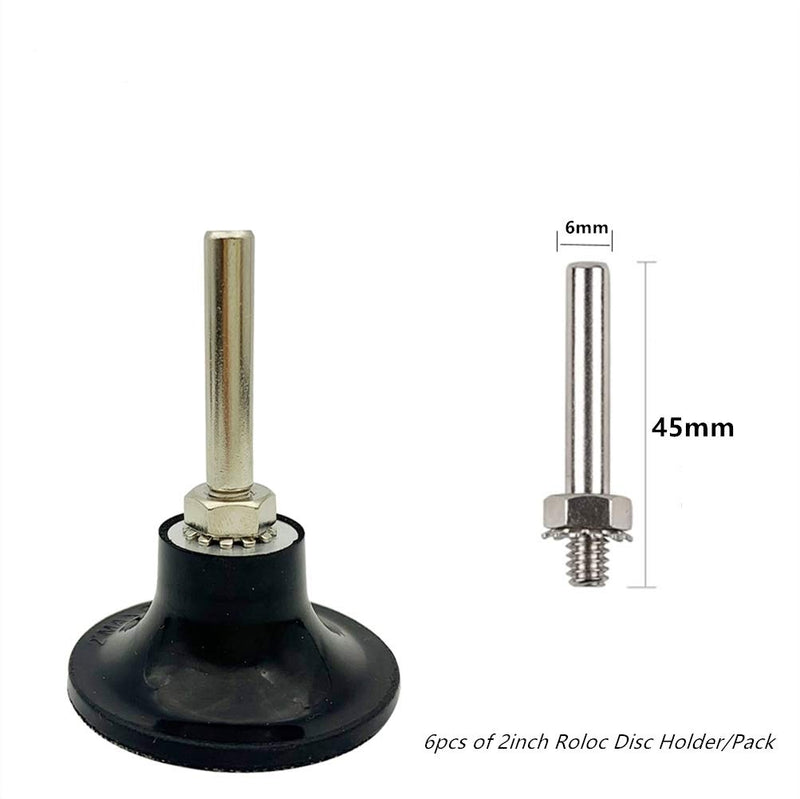 Banmo Abrasive Roloc Disc Pad Holder 2" 3" with 1/4 Shank Die Grinder Accessories 6pcs of 2" - NewNest Australia