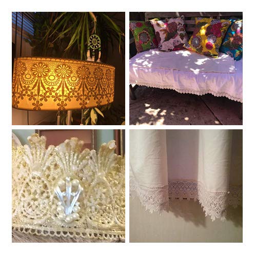 FQTANJU 5 Yards X 3 Inch Wide Lace Edge Trim Curtain Tablecloth Slipcover Bridal DIY Craft Supply in White 1-White - NewNest Australia