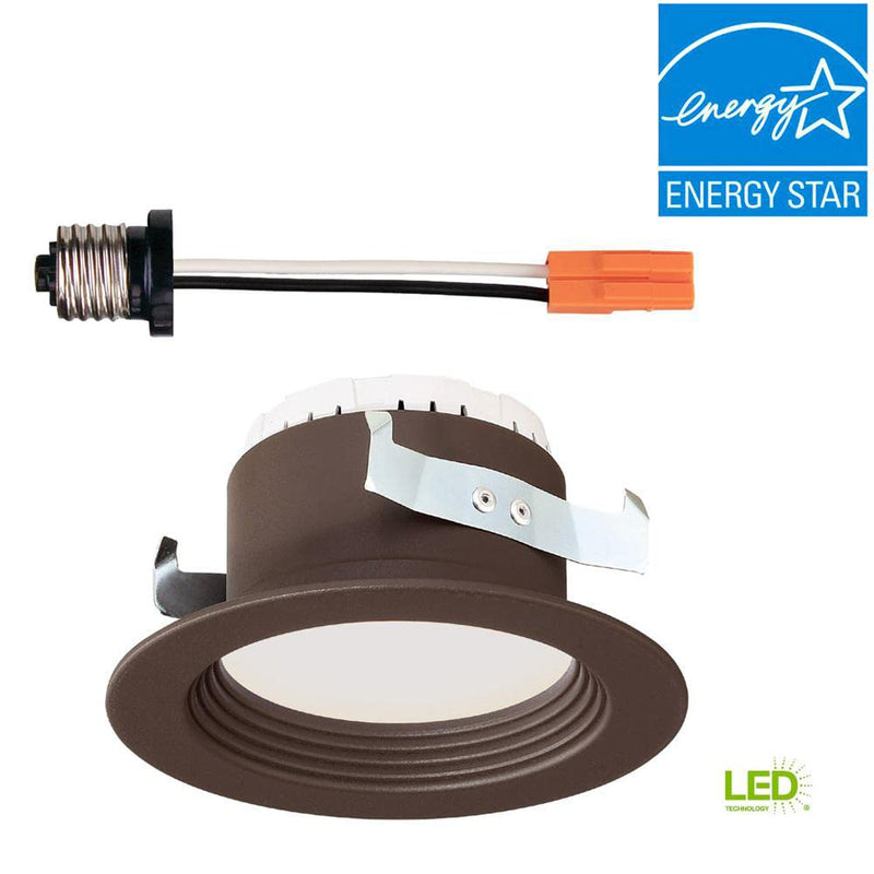 4 in. 3000K Soft White Integrated LED Recessed CEC-T20 Baffle Trim in Bronze Bronze Trim 4 inch - NewNest Australia