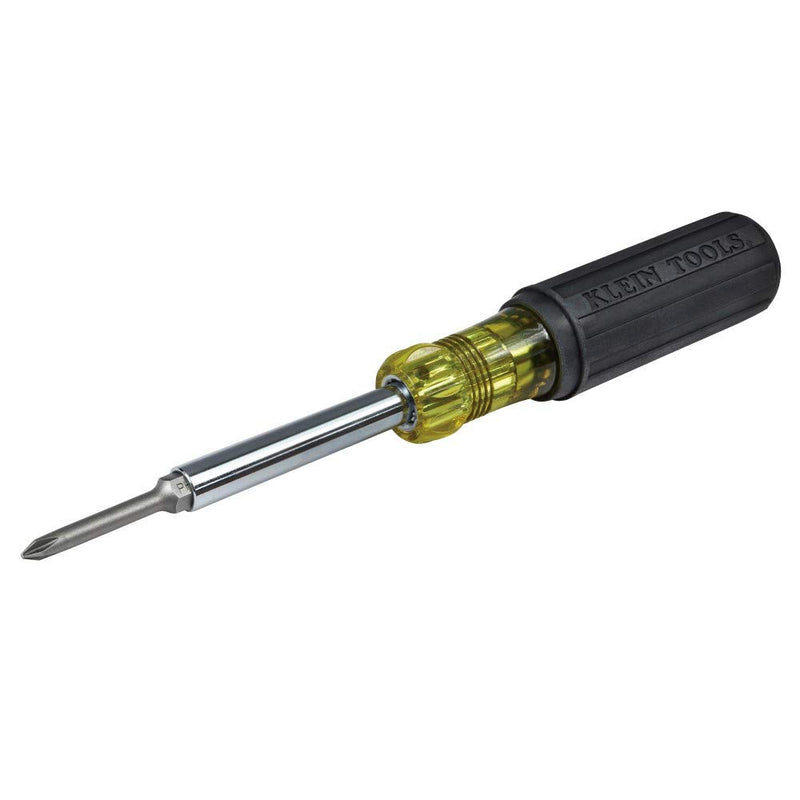 Klein Tools 32559 Multi-bit Screwdriver / Nut Driver, Extended Reach 6-in-1 Tool with Nut Driver, Phillips and Slotted Bits - NewNest Australia